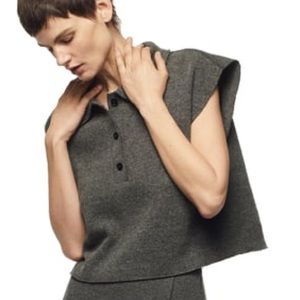Zara Wool Blend Polo Vest